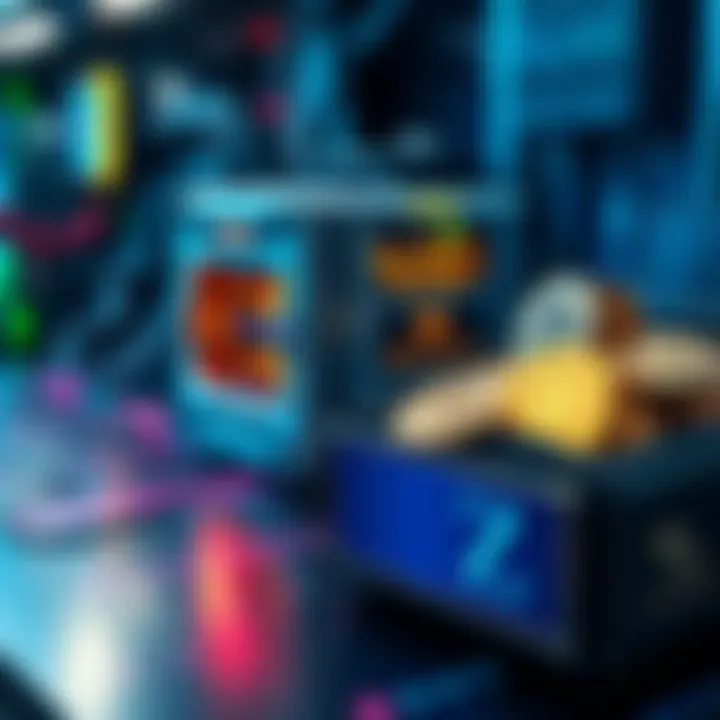 A visual showing a quantum computer alongside a digital wallet filled with cryptocurrencies, highlighting the potential threat to crypto security.