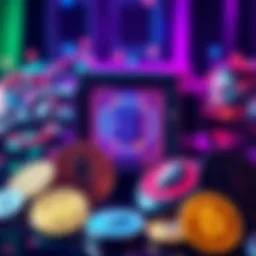 A quantum computer surrounded by various cryptocurrencies like Bitcoin and Ethereum, highlighting potential security threats.