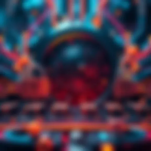 A futuristic representation of quantum computing technology with abstract elements and digital locks symbolizing cryptography solutions. Companies like Qanplatform are developing tools for secure bloc...