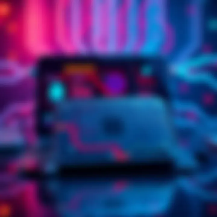 Illustration showing a digital wallet with a quantum computer in the background, symbolizing the risks of quantum technology for cryptocurrency security.