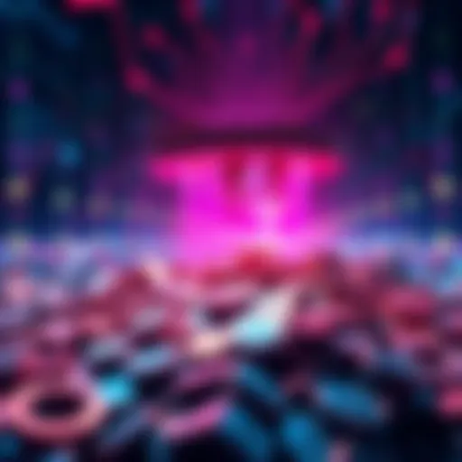 A visual representation of quantum computers looming over digital currencies, symbolizing the risk to crypto assets.
