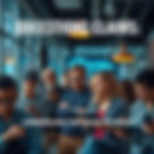 A group of people discussing various claims in a modern setting, looking skeptical and engaged with their devices.