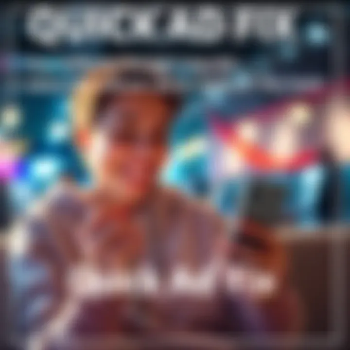 Quick Ad Fix A person happily using a phone with the Credit Karma app, reducing ad lengths