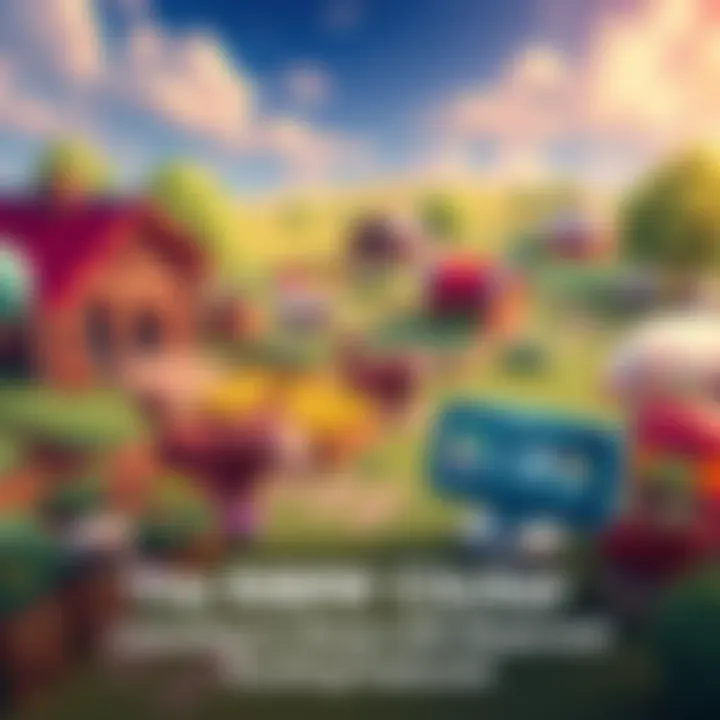 A colorful farm with crops, animals, and a clicker interface showcasing achievements and upgrades.