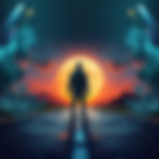 Reckless Choices Shape Destiny A character standing at a crossroads, contemplating a risky decision that could change their path in life.