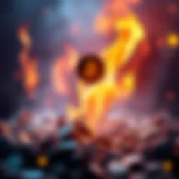 Illustration of significant blockchain activity with flames representing POL tokens being burned, symbolizing the record event in Polygon PoS history
