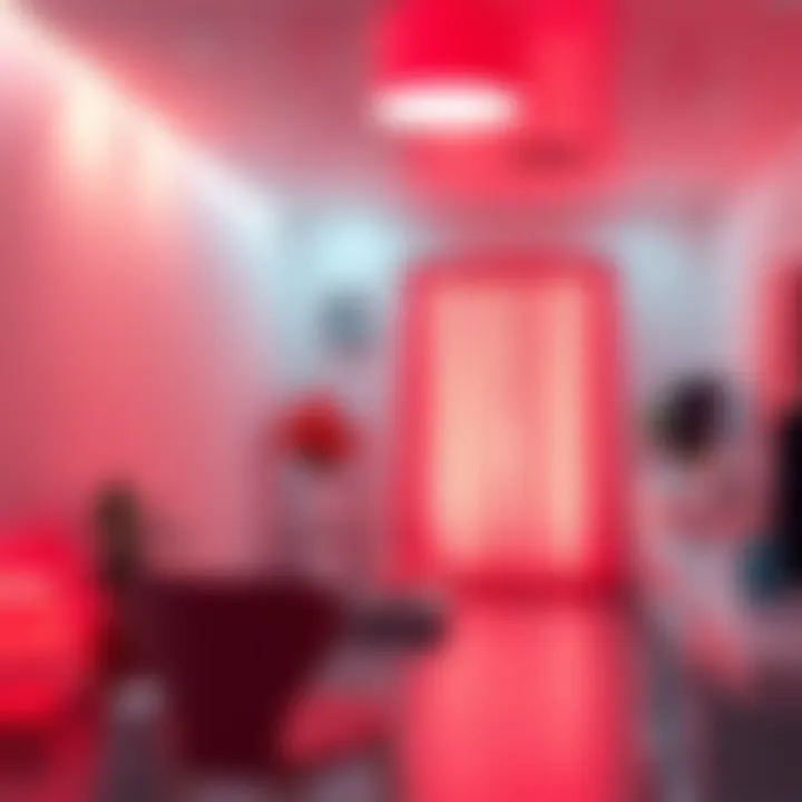 A soothing ambiance showcasing red light therapy in a serene wellness environment