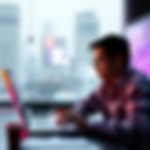 A person considering cryptocurrency on a laptop while looking at remittance fees