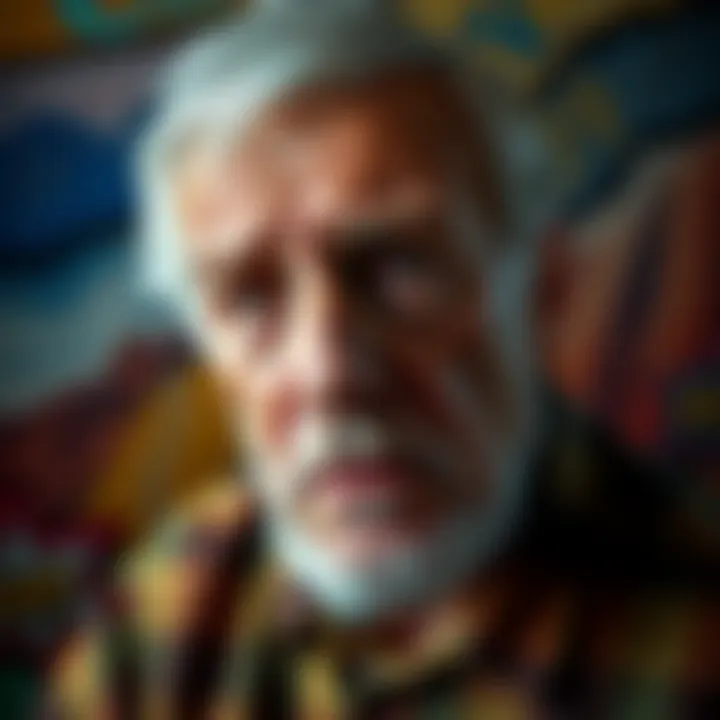 A retired artist looking distressed after losing money in a cryptocurrency scam involving a Coinbase impersonator