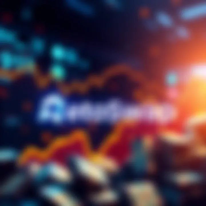 RetoSwap logo with a digital trading graph showing growth and cash, symbolizing $40M in trading volume and zero fees