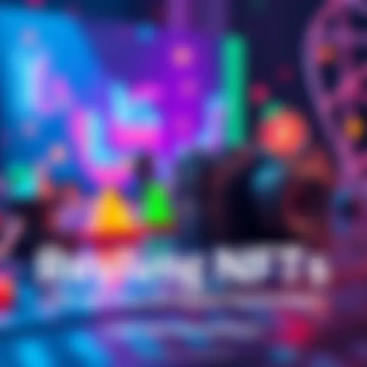 An artistic representation of vibrant NFTs showcasing digital art and blockchain elements