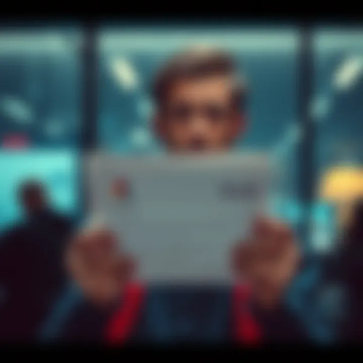 Revolut Account Closure Notice A customer holding a letter from Revolut about account closure, looking concerned and confused.