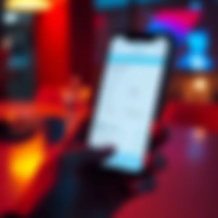 A close-up of a smartphone displaying the Revolut app with account details and a payment card in the background