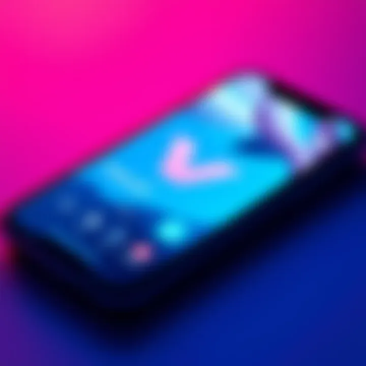 Revolut App Interface A close-up view of the Revolut app showing its sleek design and smooth graphics on a smartphone