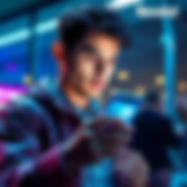 Revolut Bank Concept A person checking their banking app on a smartphone with a focused expression, representing modern banking in 2026.