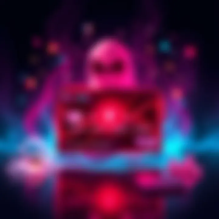 Revolut Card Innovations Concept illustration of innovative Revolut card features like Stealth Mode and Ghost Mode