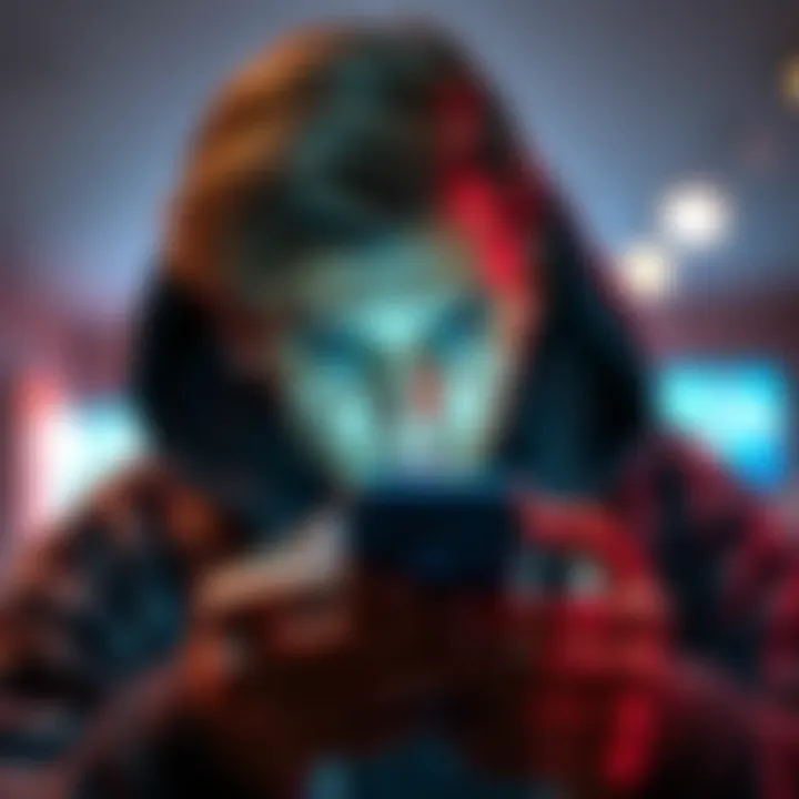 A person looking at a smartphone with a puzzled expression, struggling to access the Revolut application, showcasing the challenges faced by custom ROM users.