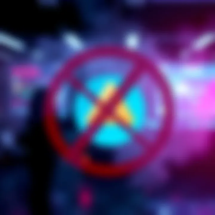 A conceptual image representing the blocking of financial transactions with Revolut, featuring a graphic of a credit union's logo with a warning symbol.