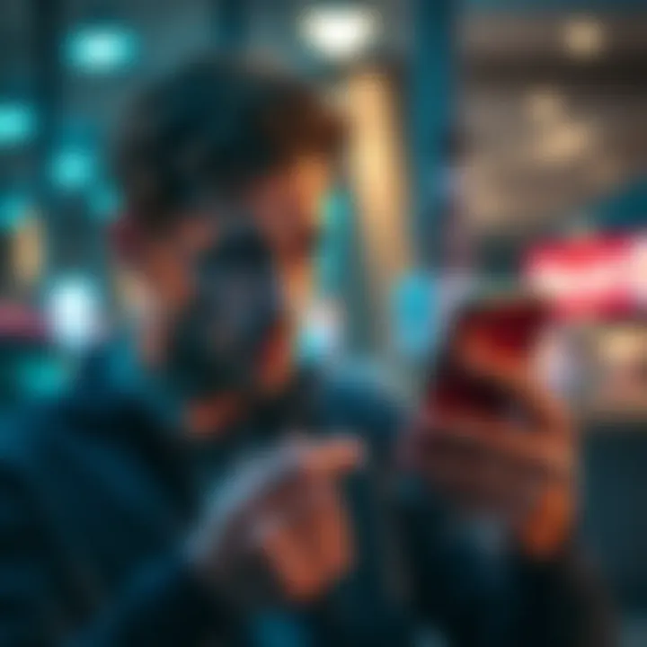 A person looks worried while checking their Revolut app showing a negative balance after a payment.
