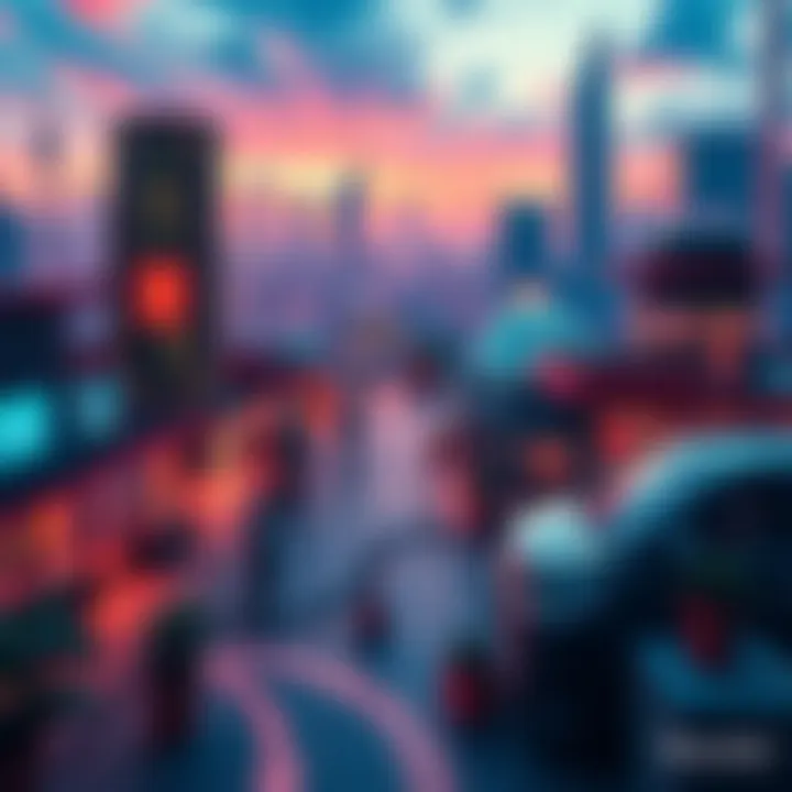 A sophisticated financial landscape showcasing Revolut's Private Banking services with a modern touch