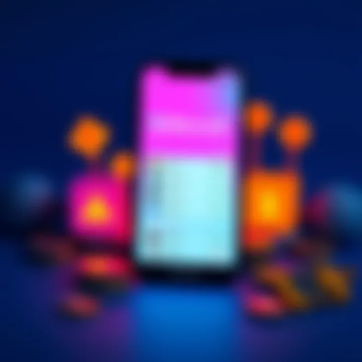 A smartphone displaying the Revolut app alongside money icons representing salary and savings options