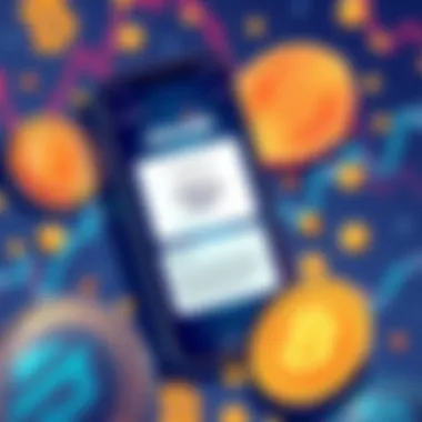 Revolut's USDT Delisting A digital illustration showing a smartphone with the Revolut app open, highlighting a warning about the delisting of USDT, surrounded by crypto coins and charts.