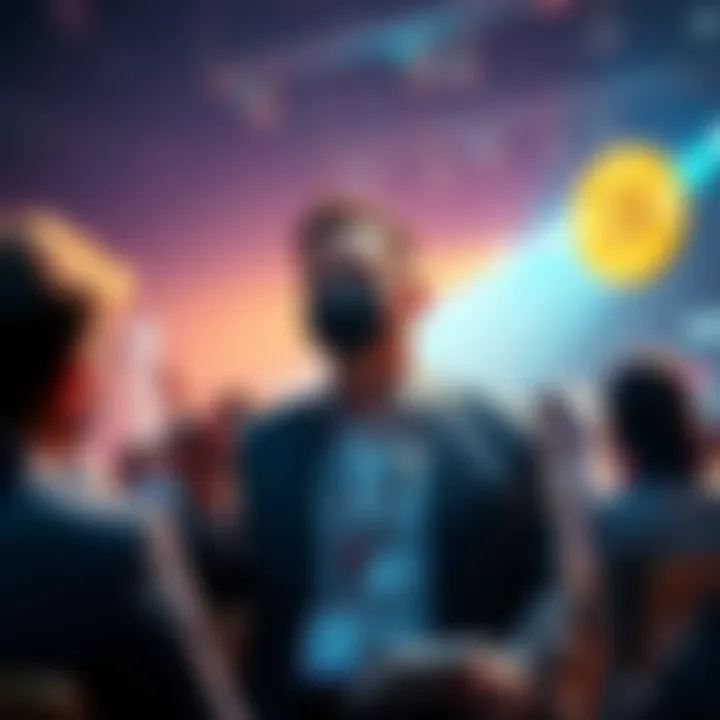 Richard Heart speaking at a cryptocurrency event, highlighting $HEX, $PLS, and $PLSX projects