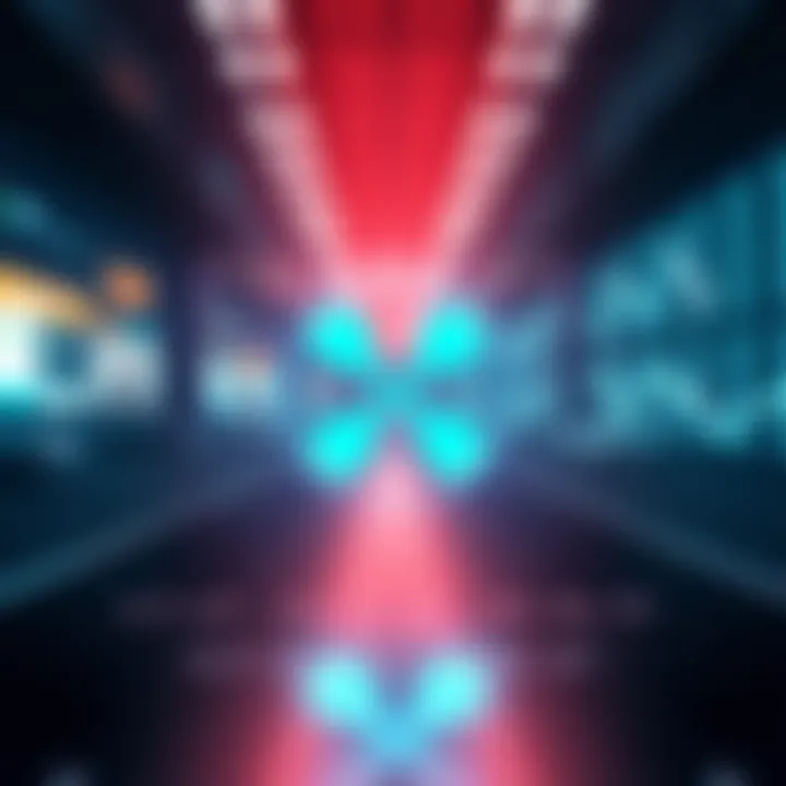 An illustration showing the Ripple logo and a visual representation of a private ledger, symbolizing financial transactions in a banking environment.