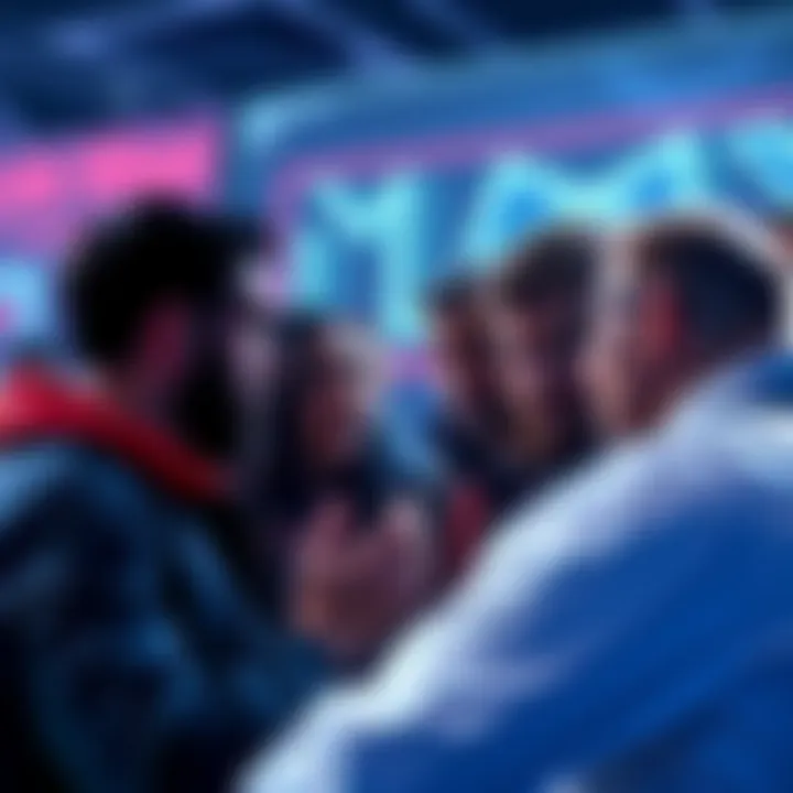 Ripple supporters attacking Hedera A group of people discussing and arguing about Ripple and Hedera with angry expressions
