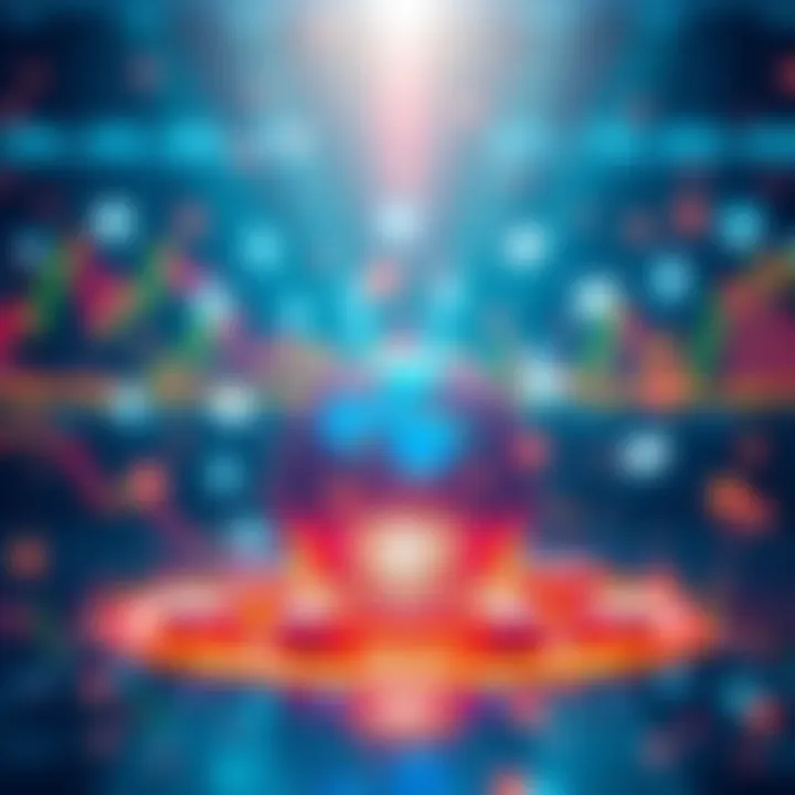 A visual representation of anticipation surrounding the Ripple update, featuring financial charts and social media icons