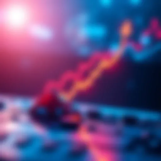 A graphic showing a rising chart symbolizing Ripple XRP's potential price increase influenced by BlackRock's comments.