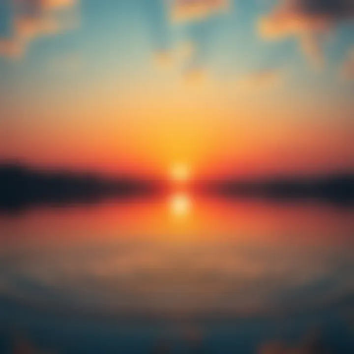 A serene lake reflecting a vibrant sunset, symbolizing the impact of unfolding events on daily life.