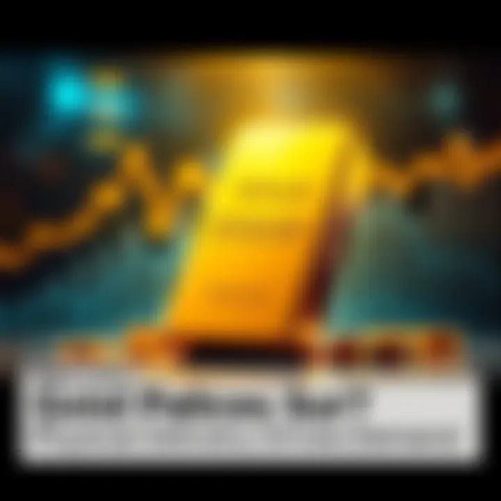 A bar of gold with rising chart lines in the background, symbolizing increased demand and investment interest.