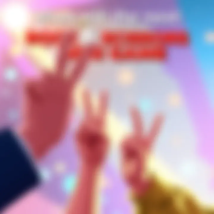A digital illustration showing the classic Rock Paper Scissors hand signs with a colorful background, indicating excitement for the upcoming mini game.