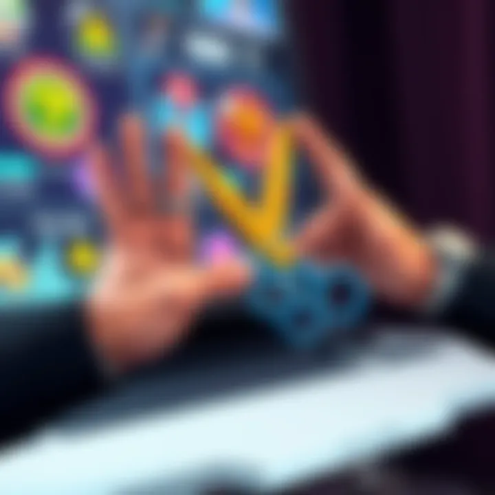 Illustration of Rock Paper Scissors hand signs including rock, paper, and scissors with a question mark