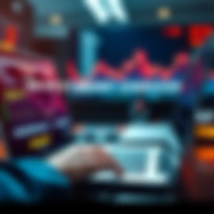 Roth IRA Investment Choices A person analyzing stock options on a laptop with a Roth IRA focus, contemplating LEAP or MSTR shares.