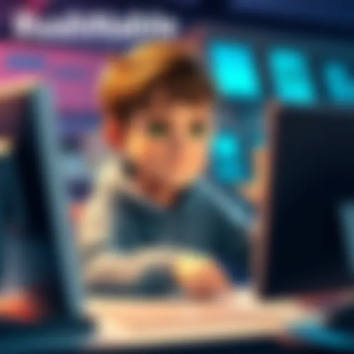 A young boy with a focused expression animating on a computer, showcasing his talent as he addresses social media claims.