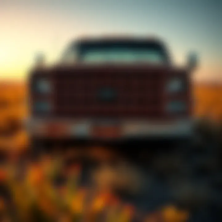 A rusty Chevy Silverado parked in a field, showcasing its vintage charm and character.