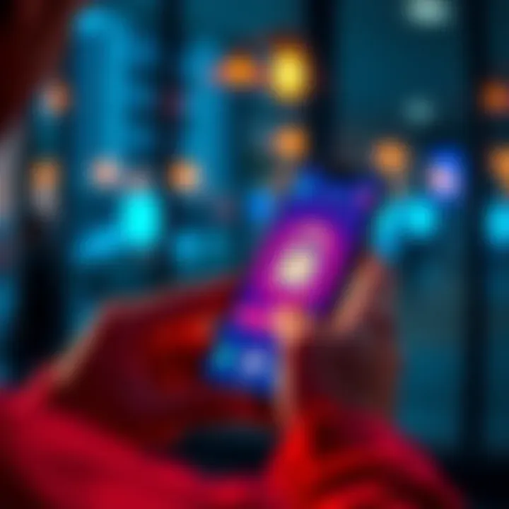 A person looking at their smartphone with a financial app open, showing a secure balance, symbolizing money safety on digital platforms.
