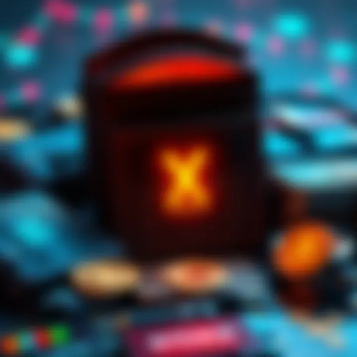 A combination of digital wallets and security symbols representing safe storage for XMR cryptocurrency.