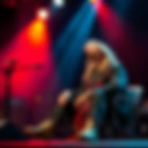 Sammy Hagar sitting on stage talking about his abduction experience during an interview