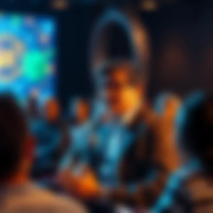 Samson Mow speaking to an audience about altcoin unit bias and its impact on new investors in cryptocurrency.