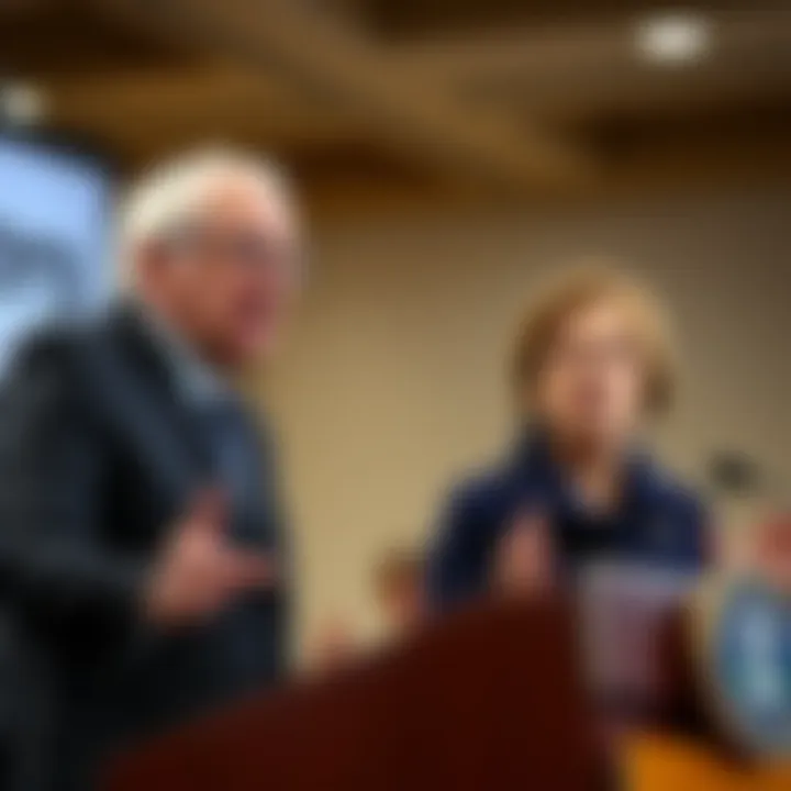 Senators Sanders and Warren express their concerns about Bitcoin in 401(k) plans at a press conference.