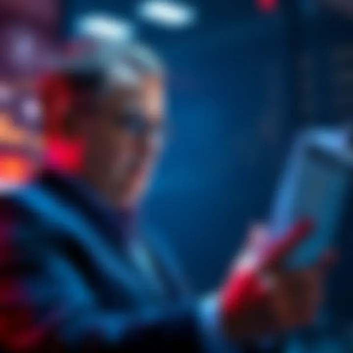 MicroStrategy CEO Michael Saylor looks concerned as he reviews financial reports showing a significant loss from Bitcoin investments.