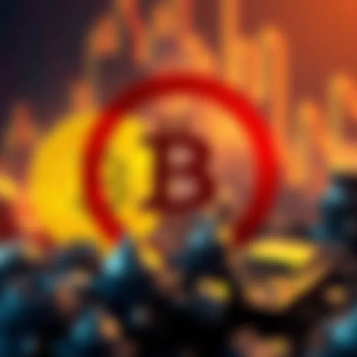 Michael Saylor's Strategy Halts Bitcoin Purchases Graphic of Bitcoin symbol with a stop sign and MSTR shares being sold, representing strategy change