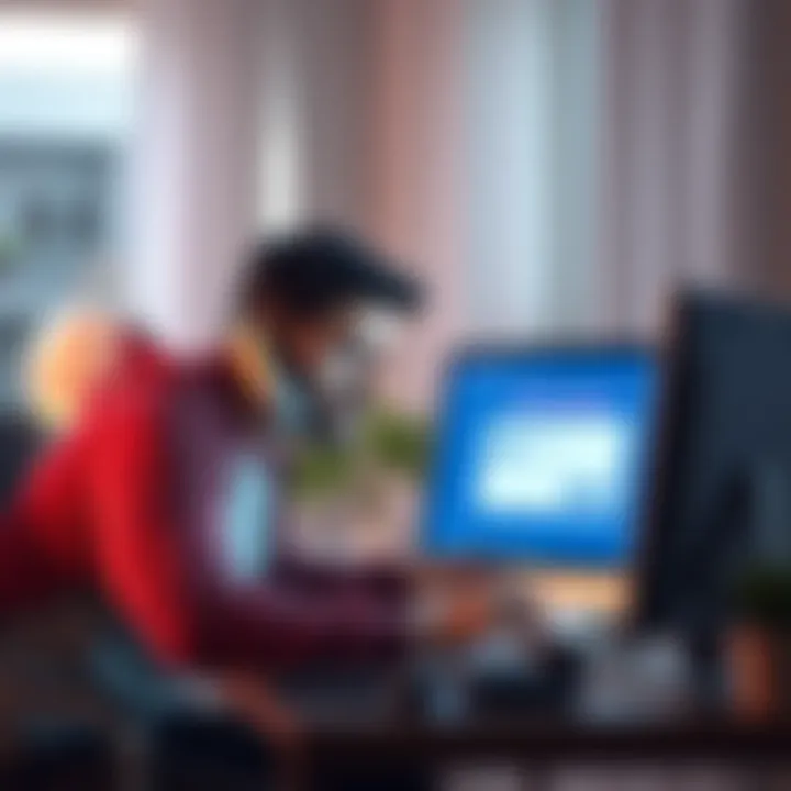 A concerned person receiving suspicious calls while checking password reset alerts on their computer at home