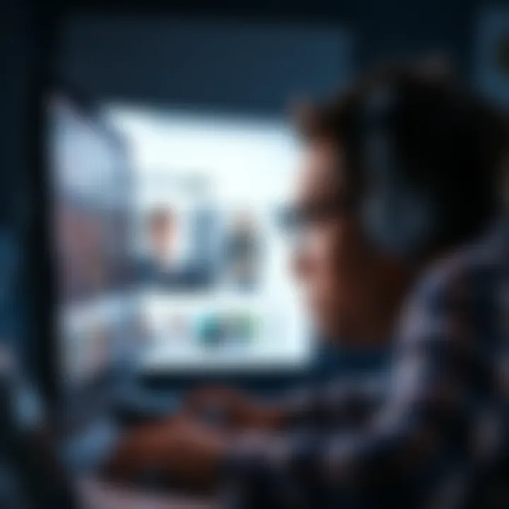 A frustrated user staring at a computer screen, illustrating the ongoing scrolling problem on a platform, with the page stuck at the top, symbolizing the challenge of returning to listings.