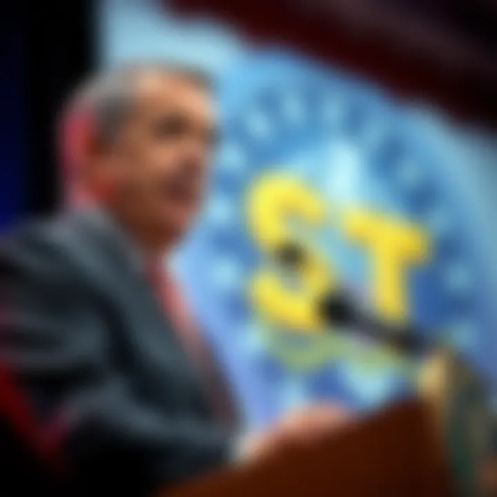 SEC Chair Paul Atkins discusses crypto integration in 401(k) accounts at a podium