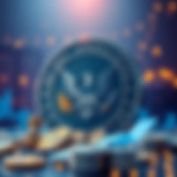 SEC Investigation Closure Graphic representation of the SEC closing the investigation of Crypto.com, featuring cryptocurrency symbols and legal elements