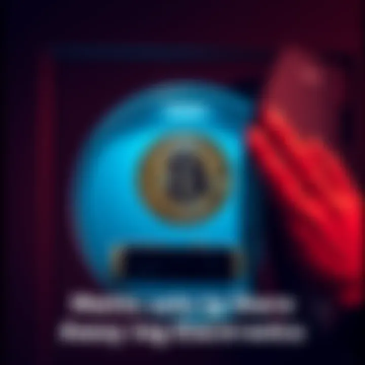 A person safely storing a bitcoin token in a safe deposit box, away from electronics.